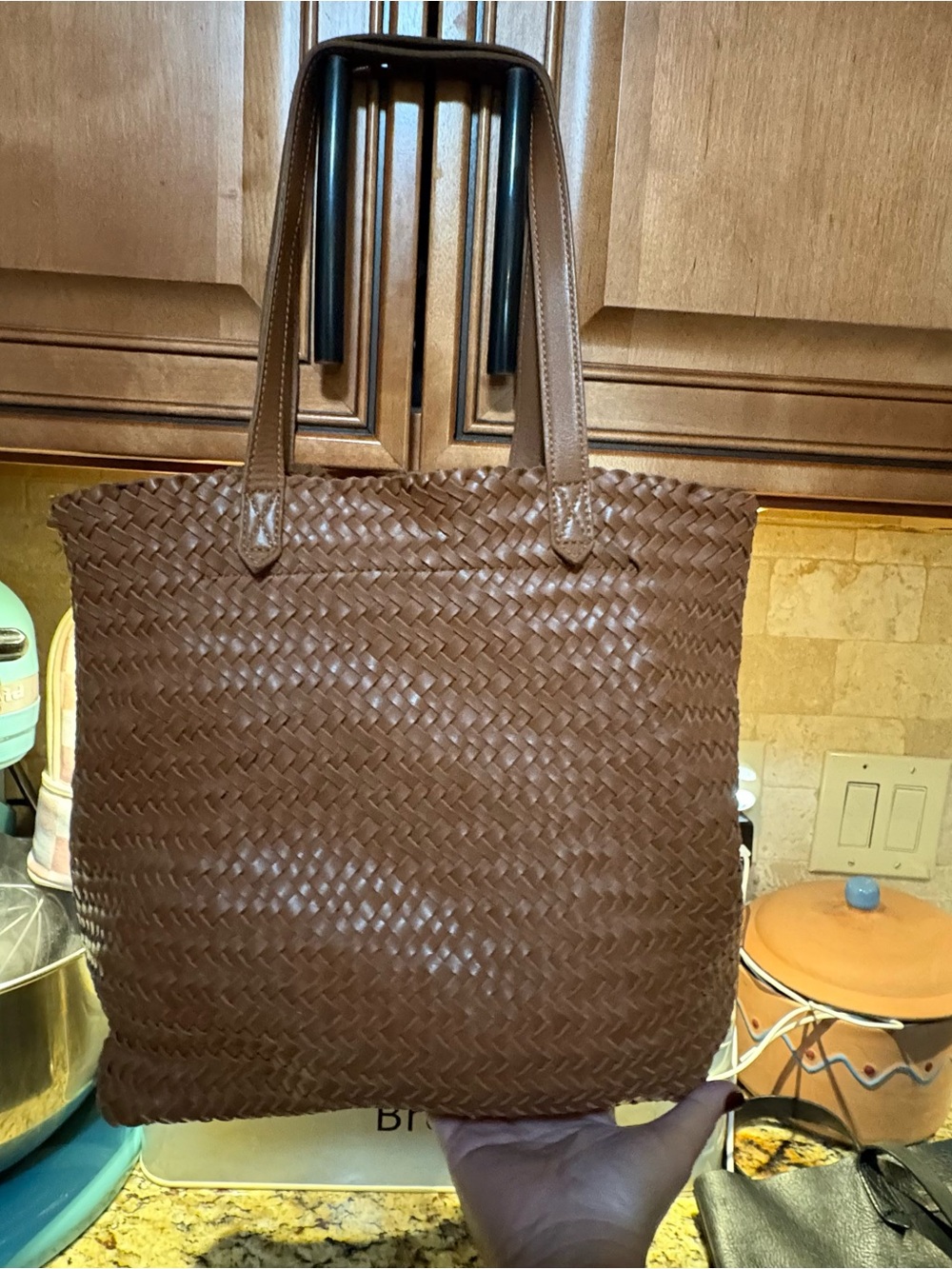 Madewell Brown Woven Leather Tote